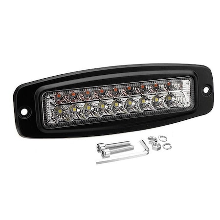 Race Sport Flush Mount Dual Row 2-Function Led Auxiliary Work Light (White/Amber) RSDCWAWLFM